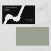 Carte De Visite Noir simple de Businesscard de plombier (Devant / Derrière)