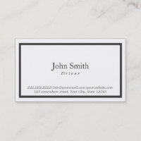 Carte de visite noir simple de conducteur de