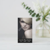 Carte de visite noir simple de Headshot de double (Debout devant)