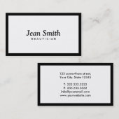 Carte de visite noir simple d'esthéticien de (Devant / Derrière)