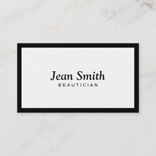 Carte de visite noir simple d'esthéticien de (Devant)