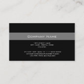 Carte de visite noir simple, élégant. (Dos)