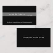 Carte de visite noir simple, élégant. (Devant / Derrière)