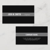 Carte de visite noir simple, élégant. (Devant / Derrière)
