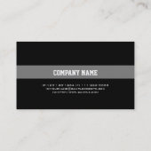 Carte de visite noir simple, élégant. (Dos)