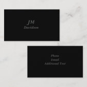 Carte De Visite Noir simple, élégant et professionnel (Devant / Derrière)