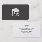 Carte de visite noir simple éléphant (Devant / Derrière)