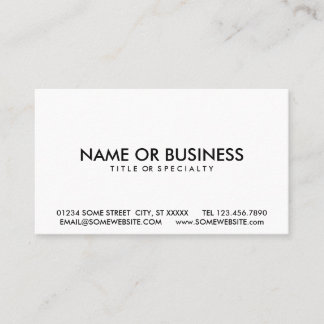 Carte De Visite noir simple et blanc