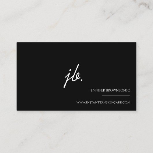 Carte De Visite Noir simple forme propre Logo Moderniste (Dos)