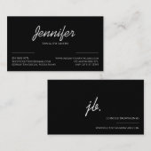 Carte De Visite Noir simple forme propre Logo Moderniste (Devant / Derrière)