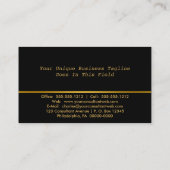 Carte De Visite Noir simple | Gold Professional Consulting Photo (Dos)