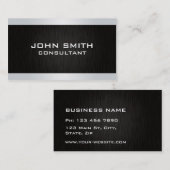 Carte De Visite Noir simple moderne argenté élégant professionnel (Devant / Derrière)