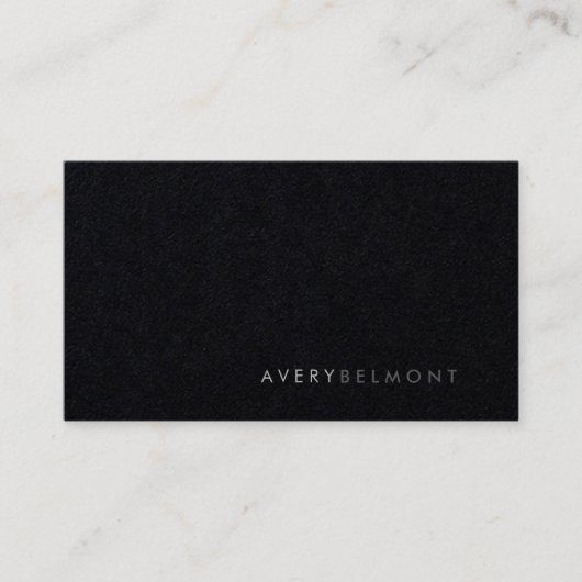 Carte De Visite Noir simple professionnel moderne (Devant)