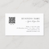 Carte De Visite Noir Simple Script Moderne Luxe Professionnel (Dos)