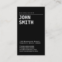 Carte de visite noir simple simple d'annonceur