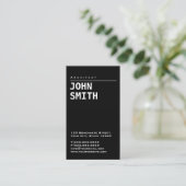 Carte De Visite Noir simple simple d'architecte (Debout devant)