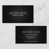 Carte De Visite Noir simple simple moderne élégant professionnel (Devant / Derrière)