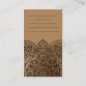 Carte De Visite Noir sophistiqué sur l'or Mandala Yoga (Dos)