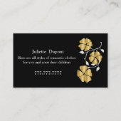 Carte de visite noir stylé à carreaux (Dos)