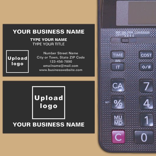 Carte de visite noir style centré