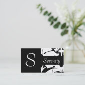 Carte De Visite Noir sur chic noir (Debout devant)