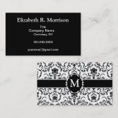 Carte De Visite Noir sur la damassé blanche (Devant / Derrière)