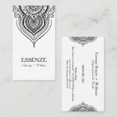 Carte De Visite Noir sur la dentelle blanche Paisley (Devant / Derrière)