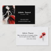 Carte de visite noir sur mesure élégant (Devant / Derrière)