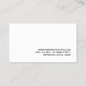 Carte De Visite Noir sur Noir moderne (Dos)