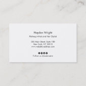 Carte De Visite Noir sur Noir Moderne Brush Script Beauté Business (Dos)