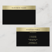 Carte De Visite Noir tendance Or moderne Simple Modèle Élégant (Devant / Derrière)
