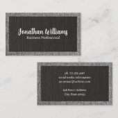 Carte De Visite Noir texturé | Modèle de tissu gris (Devant / Derrière)