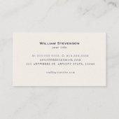 Carte De Visite Noir traditionnel professionnel (Dos)