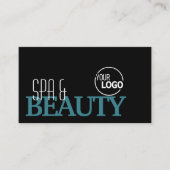 Carte De Visite Noir Turquoise blanc classique Style simple avec l (Devant)