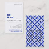 Carte De Visite Noir typographique blanc bleu (Devant / Derrière)