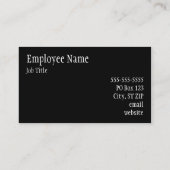 Carte De Visite Noir uni (Dos)