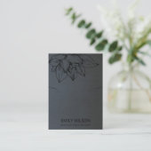 CARTE DE VISITE NOIR URBAIN SUR LE LOTUS NOIR SIMPLE ÉCRAN (Debout devant)