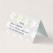 Carte De Visite Noir vert blanc marguerite fleuriste professionnel (Dos)