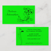 Carte de visite noir vert clair de remous (Devant / Derrière)