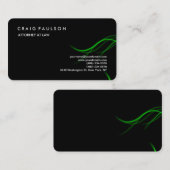 Carte De Visite Noir Vert classique élégant Plain professionnel (Devant / Derrière)
