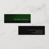 Carte de visite noir vert pâle contemporain (Devant / Derrière)