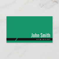 Carte de visite noir vert simple d'hygiéniste de