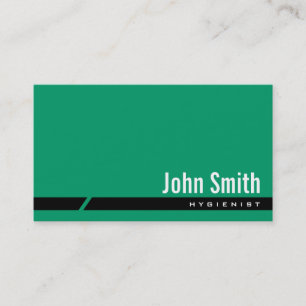 Carte de visite noir vert simple d'hygiéniste de