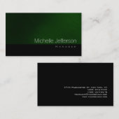 Carte de visite noir vert standard contemporain (Devant / Derrière)