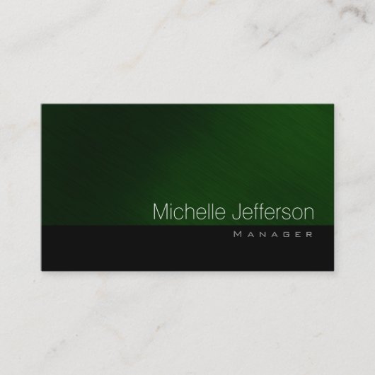 Carte de visite noir vert standard contemporain (Devant)