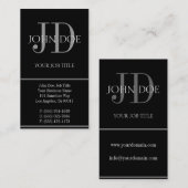 Carte De Visite Noir vertical de YourJobTitle (Devant / Derrière)