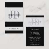 Carte De Visite Noir vertical de YourJobTitle (Devant / Derrière)