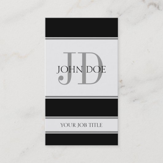 Carte De Visite Noir vertical de YourJobTitle (Devant)