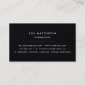 Carte De Visite Noir vieilli | Aquarelle florale (Dos)