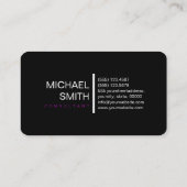 Carte De Visite Noir violet professionnel élégant moderne (Dos)